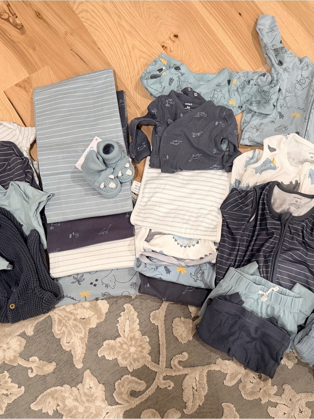 Carters Matching Set Baby Bundle in Blue and Gray